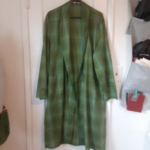 Vintage Robe Green Plaid Size Large